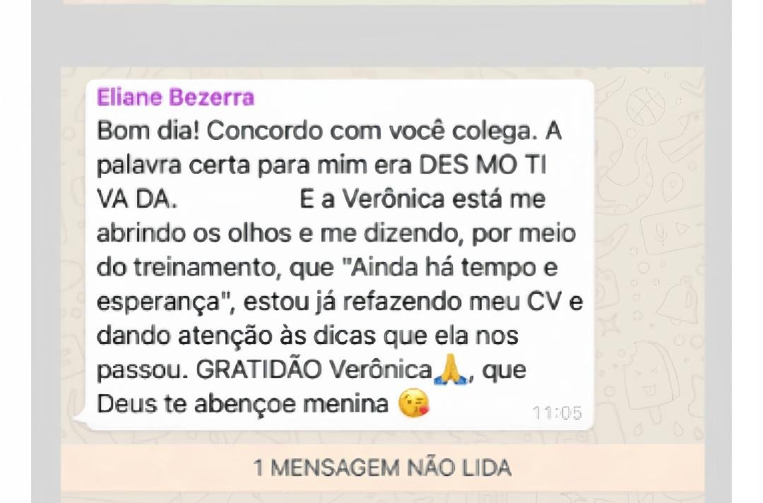 Print de depoimento de Eliane Bezerra